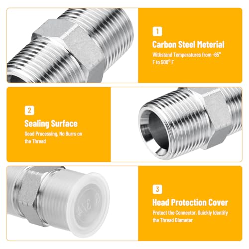 Image of 10 Pack Hydraulic Adapter Fitting: 3 /4 inch NPTF Male x 3 /4 inch NPTF Male