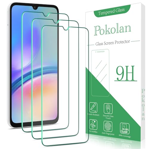 Pokolan [3 Pack] Screen Protector for Samsung Galaxy A05s, A05 Tempered Glass, 9H Hardness, Case Friendly, Anti-Scratch, Bubble-Free, Easy to Install