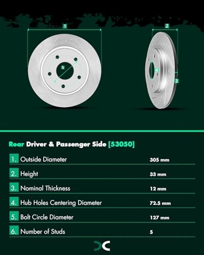 Image of SCITOO Brake Kits Front Rear Brake Rotors Brake Pad:53050;D1326;53051;D1273 | Fit For Chrysler For Town & Country 2008-2012,For Dodge For Grand Caravan 2008-2012,For Journey 2009-2012