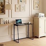 FurnitureR Computer-Arbeitsplatz, faltbar, leicht zu transportieren und zu verstauen, für Büro oder Arbeitszimmer, einfacher Transport und Aufbewahrung, kompakt und modern, industriell, Schwarz, 80 x