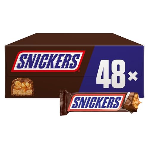 Snickers Chocolate Bars Caramel Peanuts & Milk Chocolate Bulk Box 48 x 48g Ideal for Gift Snacks or Hamper
