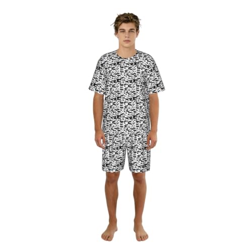 Pyjama notes de musique homme noir respirant pour des nuits fraîches