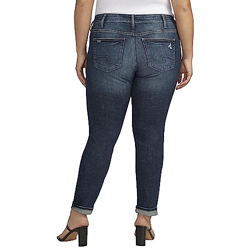 Silver Jeans Co. Women's Plus Size Girlfriend Mid Rise Slim Leg Jeans3