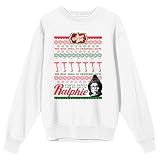 Bioworld A Christmas Story Holiday Pattern With Ralphie Women's White Crew Neck Sweatshirt-XL