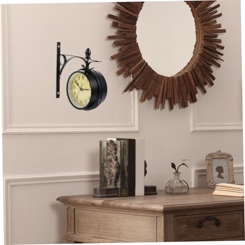 Pendule murale décorative double face en fer forgé haut de gamme - 6