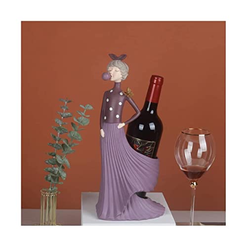  UTMACH Creativo 3D Stereo Carving Wine Rack Ornamenti per portabottiglie in resina Creative Bubble Girl Wine Cabinet fatto a mano usato per conservare il vino Artigianato