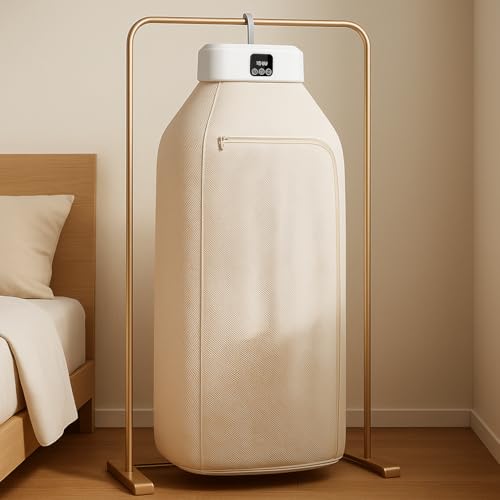 Secador De Roupas Premium Portátil Dobrável 220V, 600W, Com Temporizador, 2 Níveis De Aquecimento, Tela Touch, Antibacteriano, Silencioso E Compacto, Marca VARENZIA