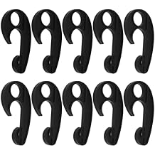 10PCS Black Plastic Hook PVC Car Cover Tarpaulin Rope Hook Cargo Cover Net Hooks for Cargo Net Bungee Net Truck Net Truck Storage Rack 90x52mm