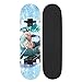 JINFENFG One Piece Anime Skateboarding Beginner Shortboard Monopatín Profesional de Cuatro Ruedas para niños y Mujeres Cars Double Rocker 2 Sauron Skateboards 31 Pulgadas Adecuado para Principiantes