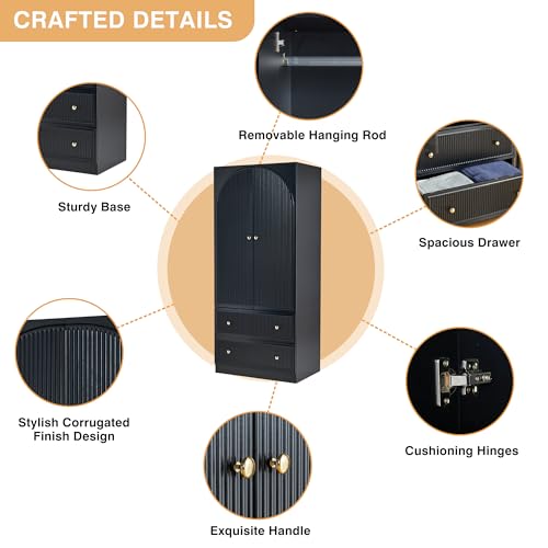 image for ORRD 2 Doors Freestanding Armoire Wardrobe Closet, Large Capacity Ward