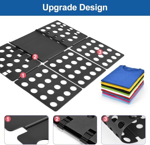 BoxLegend Faltbrett für T-Shirts & Kleidung, Strapazierfähiges Wäschefaltbrett aus Kunststoff, Schneller & Ordnungssparen, Schwarz