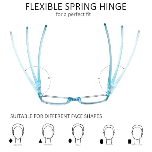 Image of Henotin 6-Pack Reading Glasses Blue Light Blocking Anti Eyestrain Computer Reading Glasses for Women and Men Readers (Mix Color-D, 2.50, Diopters)