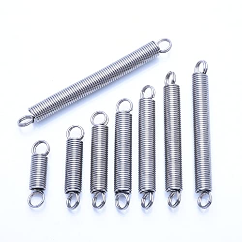 ELLANA Extension Heavy 1 Pieces, 1mm Wire Diameter, 8mm Outer Diameter, 20-300mm Length 304 Stainless Steel Dual Hook Stretch The Closed Loop Spring Wire Hook ( Size : 45mm )