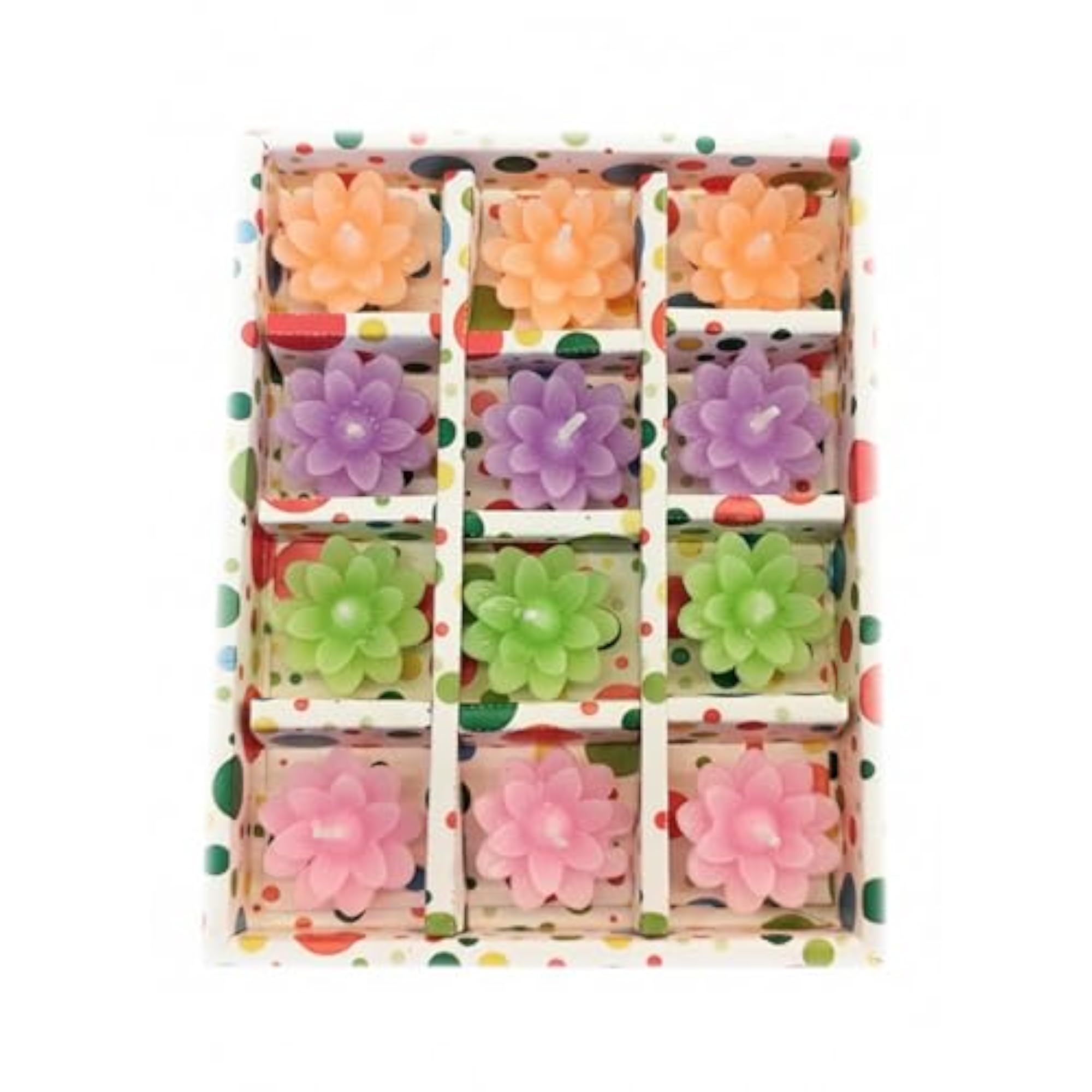 Decorative Floating Flower Candles, 12 Pack Gift Set