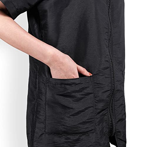 Noverlife Black Pet Grooming Workwear With Full Zipper, M Size, Anti-Static Dog Bathing Work Clothes Hairdresser Uniform With Pockets, Lightweight Pet Groomer Jacket Cosmetologist Smock For Women Men #TOP3