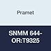 Pramet SNMM 644-OR:T9325 Carbide Indexable Turning Insert, Steel (P25), Single Sided Negative, 3/4" I.C, 1/4" Thick, CVD, Feed Rate=.010"-.067"/Rev, 90 Degree Square, Black (Pack of 10)