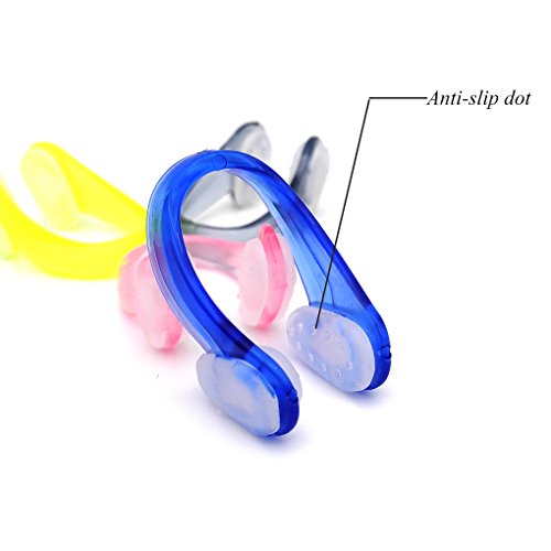 BRBD 4 Sets Anti-Slip Swimming Nose Clip with Box Package for Adults (Multi-Color)