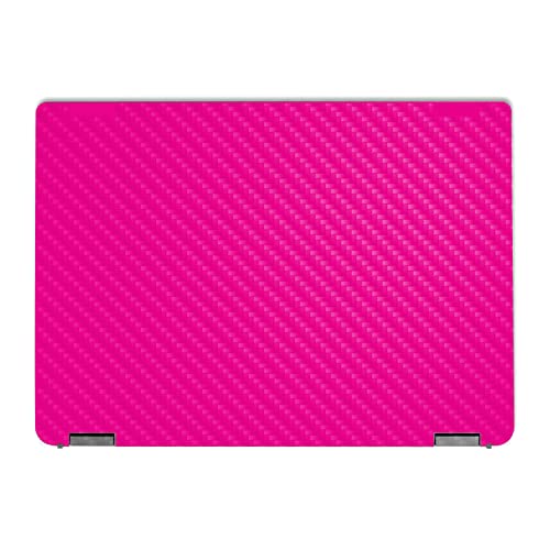 MightySkins Carbon Fiber Skin Compatible with Lenovo IdeaPad Flex 5 14" (2022) Full Wrap Kit - Solid Hot Pink | Protective Durable Textured Carbon Fiber Finish | Easy to Apply | Made in The USA