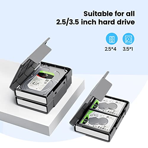ORICO 5-Pack Hard Drive Carrying Case Protective Box for 3.5/2.5 Inch SSD HDD Portable with Anti-Static,Shockproof and Dust Proof Travel Storage Bag-PHP25-5S