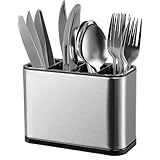 TOCOZOC Portacubiertos de Cocina con 4 Compartimentos, Soporte para Cubiertos de Acero Inoxidable, Escurridor de Cubiertos,...