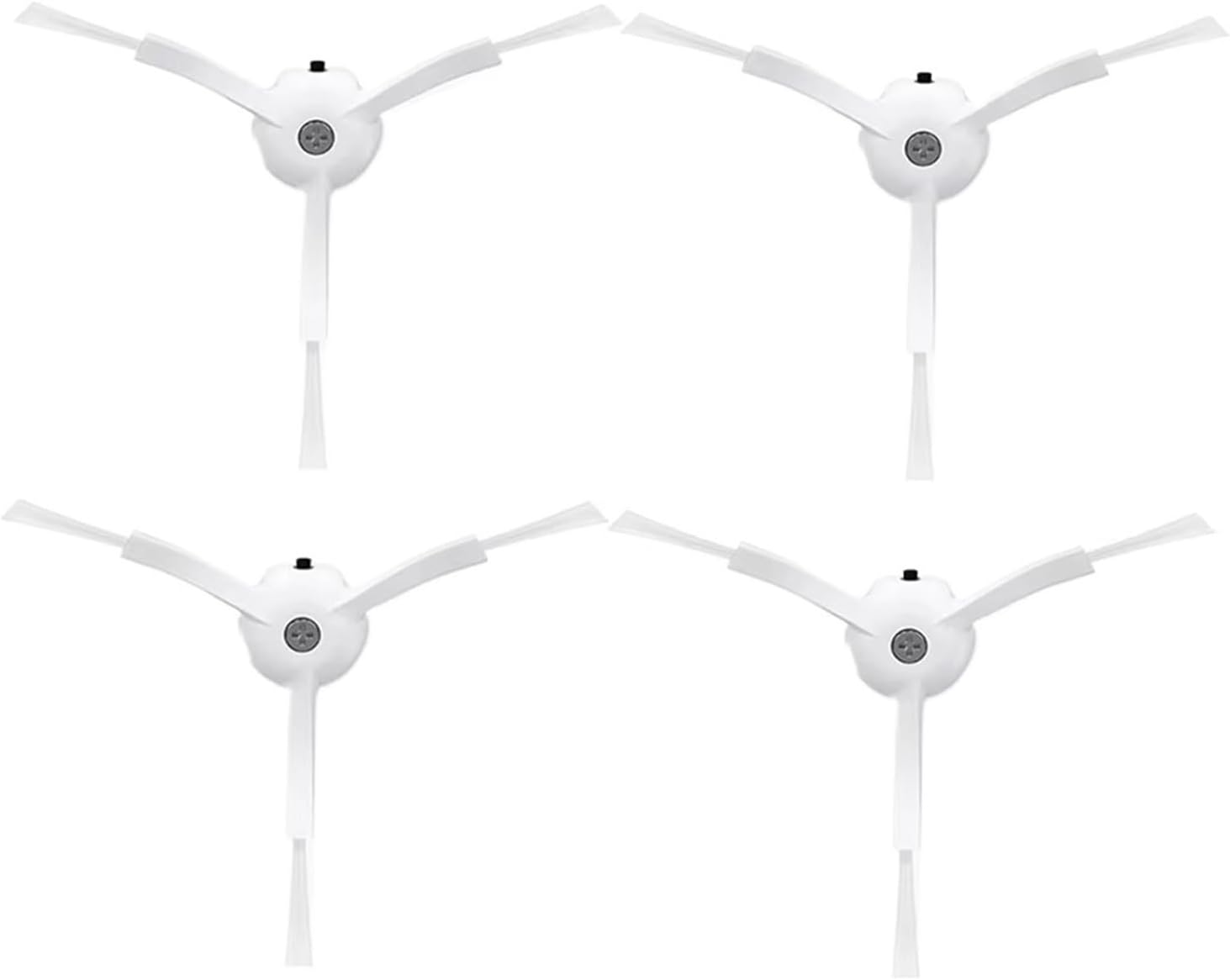 Assembly Side Brushes,Compatible for Roborock S6 / S5 / S4 / E5 / E4 / E3 / E2 / C1 Vacuum Cleaner Parts(4PCS White)