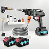 Viugreum Electric Pressure Washer with 6-in-1 Nozzle, 21V Battery Operated Cordless Power Washer with 5M Hose, 62Bar 270L/h, High-Pressure Jet Wash Tool with Foam Cannon & Vario Lance for Car Patio - Image 1