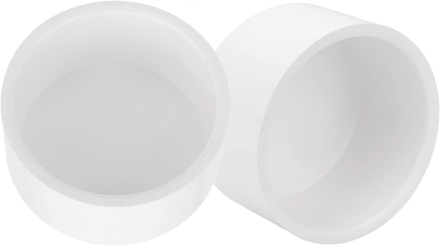 2 Pack 3" PVC Pipe End Cap Fitting, Schedule 40 Furniture Grade PVC Pipe End Cap Plug Adapter, White 3" PVC Pipe Plug Socket Fittings for Build PVC Furniture DIY Garden Shelf