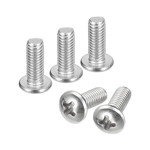 sourcing map #10-32x1/2 Pan Head Machine Screws, 304 Stainless Steel 18-8 Screw, Phillips Drive, Fully Threaded, Bright Finish, Pack of 20