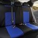 BDK Blue Combo Fresh Design Matching All Protective Seat Covers (2 Front 1 Bench) with Heavy Protection Sleek Graphic Auto Carpet Floor Mats (4 Set)