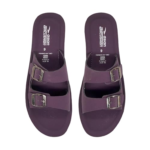 Image of ASIAN PL-908 Cushion Slippers for Women | Stylish Double Buckle Slip-Ons | Soft Air Cushion Comfortable Footbed | Lightweight Daily Wear Casual Flats for Indoor Outdoor Use
