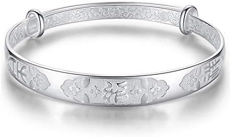 NANHUA 925 Sterling Silver Bracelet with Gift Box-3D Chinese Blessing - Image 3