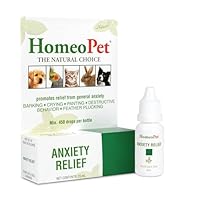 ANXIETY RELIEF FOR DOGS & CATS: HomeoPet Anxiety Relief medicine can promote relief from fear and anxiety related to separation, kenneling, vet and grooming visits, and other stressful situations. It is a safe and natural aid for anxious pets. SAFE I...