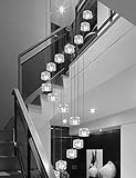 26 Balls, 60cm diamter lamp Base, 5.4m Length, Counterclockwise Spiral Shape, White Light LED Chandelier