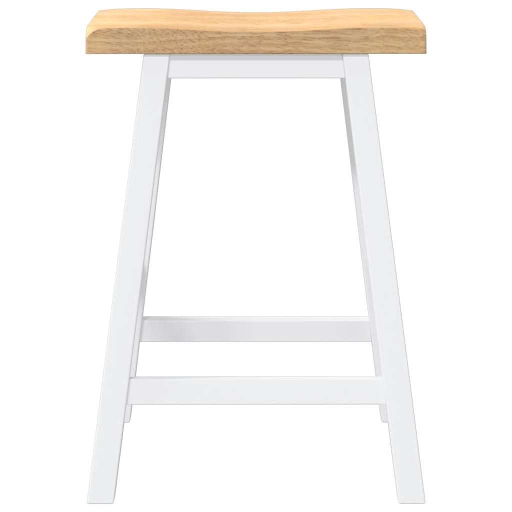 Juego de 2 taburetes de bar, madera maciza, árbol de goma con reposapiés, para cocina, bar, restauración, salón y fiesta, adecuado para asientos y taburetes de mostrador