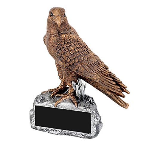 SHOP AWARDS AND GIFTS Falcon Mascot Trophy, Engravable Customizable Personalized Award for Employee Recognition, Work, Military, 6-1/2 Inch