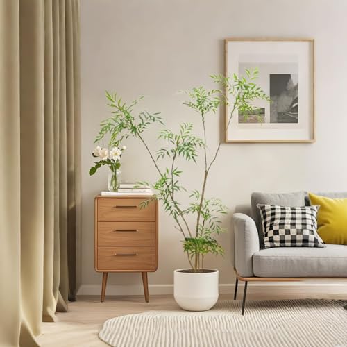 6FT Artificial Mahonia Tree with Pot, Tall Faux Plants Indoor, Large Fake Tree with Nearly Natural Silk Plant (Real Touch), for Home, Office, Living Room, Patio, Lobby Decor by IDEALHOUSE - Image 4