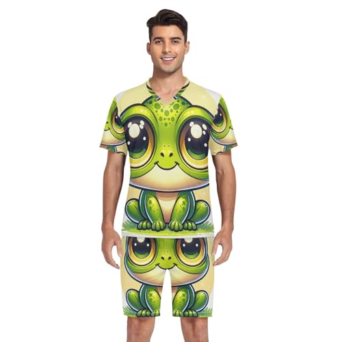 Pajamas Set for Men, Short Sleeve Pajama Sets Cozy Loungewear, S-XXL4