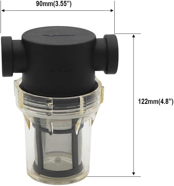 Miniatura 4 de Inline Filter for Home Brewing 150 micron 100 mesh Water & Beer Filtering(A 12mm Hose Barb)