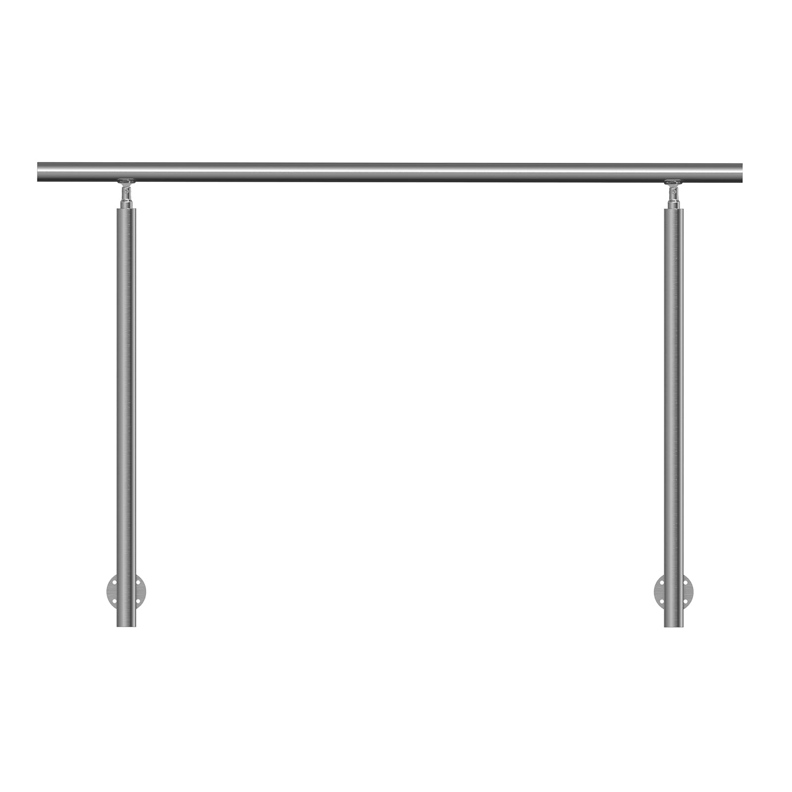 VEVOR Handläufe für Außentreppen, 150 cm langes Treppengeländer-Set, Übergangsgeländer aus Edelstahl mit Montagesatz, doppelsäulige Treppenhandläufe für Senioren, Veranda und Terrasse