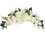 Wedding Arch Flowers, Artificial Floral Swags, 23" Decorative Swag, Welcome Sign Flowers, Artificial Flower Swag for Door Wedding Party Wall Home Decor (Ivory)