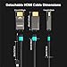 RUIPRO 8K Detachable Full Fiber Optic Armored HDMI 2.1 Cable 10FT, Ultra High Speed 48Gbps, Support 8K@60Hz 4K@120Hz, Dynamic HDR, eARC, Compatible with PS5/Xbox/Blu-ray/TV/Monitor/Projector