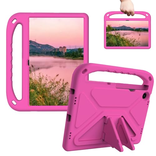 Sfulatdc Kids Tablet Case with Handle and Stand Shockproof Protective Cover Compatible with Lenovo Tab M10 Plus 3rd Gen Case 10.6 Inch(TB-125FU/128FU/128XU) Rose