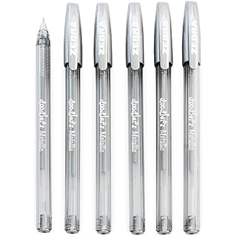 Zebra Doodler'z Metallic Silver Ink Pens - Pack of 6 Cover