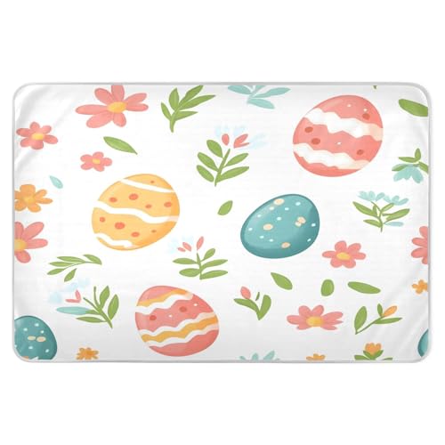 BOESI Doodle Easter Egg Pattern Waterproof Pads for Bedwetting and Incontinence, Reusable Pads, Reusable Diaper Pads for Bed, Sofa, Travel