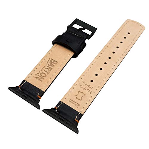 Image of BARTON WATCH BANDS - Top Grain Leather Watch Bands Compatible with Apple Watch Models - 1, 2, 3, 4, 5, 6, 7, 8, 9, 10, SE, Ultra & Ultra 2