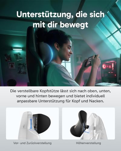 AutoFull M6 Ultra 2.0 Gaming Stuhl mit dynamischer Lordosenstütze, Kühlung und Heizung, Dual-Zonen-Massage, 160° Rückenlehne, Fußstütze… – Ansicht 8