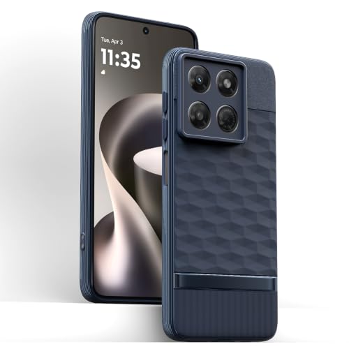 Image of Pikkme Back Cover for Motorola Moto G37 5G Camera Protection 3D Hexa Cube Design Silicone Protective Bumper Case (Blue)