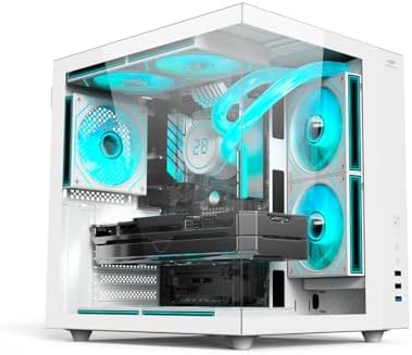 Gabinete AQUARIUS Gamer C3Tech MT-G920WH, Branco, Frontal e later...
