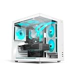 Gabinete AQUARIUS Gamer C3Tech MT-G920WH, Branco, Frontal e lateral de vidro temperado, USB 2.0 e 3.0, Conector P2 para Audio e para Microfone, Filtro anti poeira