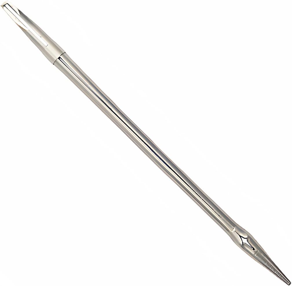 2PCS Stainless Steel Shoe Leather Lace Needles, Bodkin Sewing Drawstring Threader LeatherCraft Paracord Needle Tool for Manual Lacing Threading Stitching Knitting Handmade Craft/2.5x0.12Inch/Silver